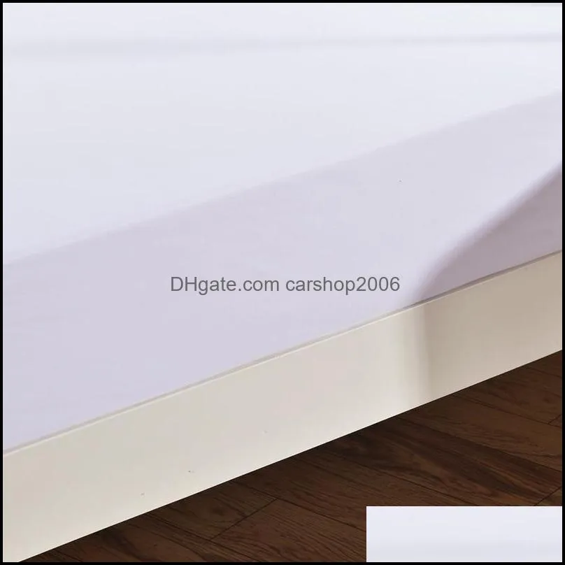 Sheets & Sets 50Solid White Color Fitted Bed Sheet Queen King Size Bedding For Adults Double XF510