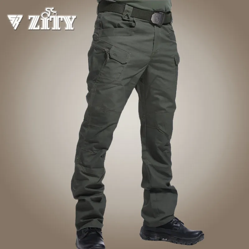 Calças Táticas Militares da Cidade Homens Swat Calças do Exército de Combate Homens Muitos Bolsos Impermeáveis ​​Calças de Carga Casuais Sweatpants S-5XL 220309