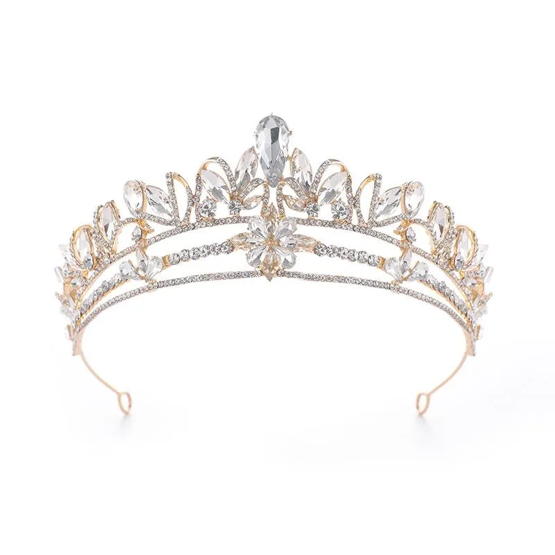 Pinces à cheveux Barrettes De Luxe Strass De Mariée De Mariage Couronne Couches Mariée Diadèmes Baroque Coiffe Bijoux Accessoires HQ0808-1