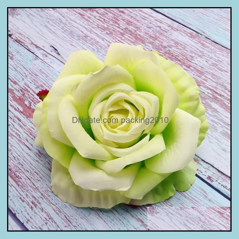 High Quality Large Curly Rose Head Handmade DIY Fake Flower Silk Cloth Suitable For Party Wedding Flowers Valentine Decorative &