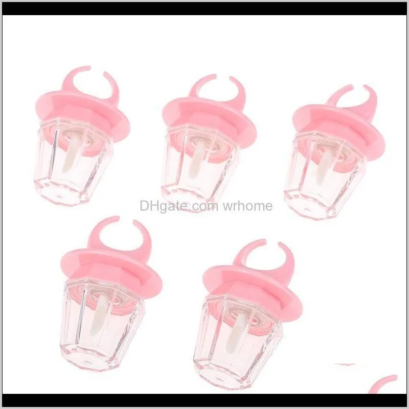 8ml Pink Diamond Ring Shape Empty Lip Gloss Bottle Lipgloss Tube Pink Lip Gloss Tube Lips Bottle Wand Brush Container