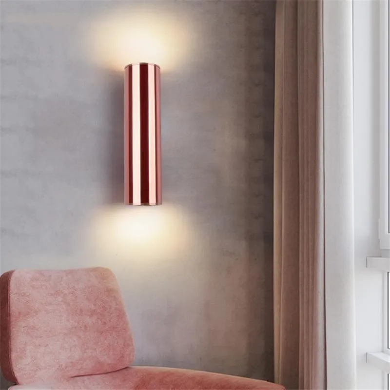 Wall Lamp Nordic Living Room Rose Gold Lamps Luxury Bedroom Corridor Bedside Bathroom Mirror Headlights Sconces Lights Lighting