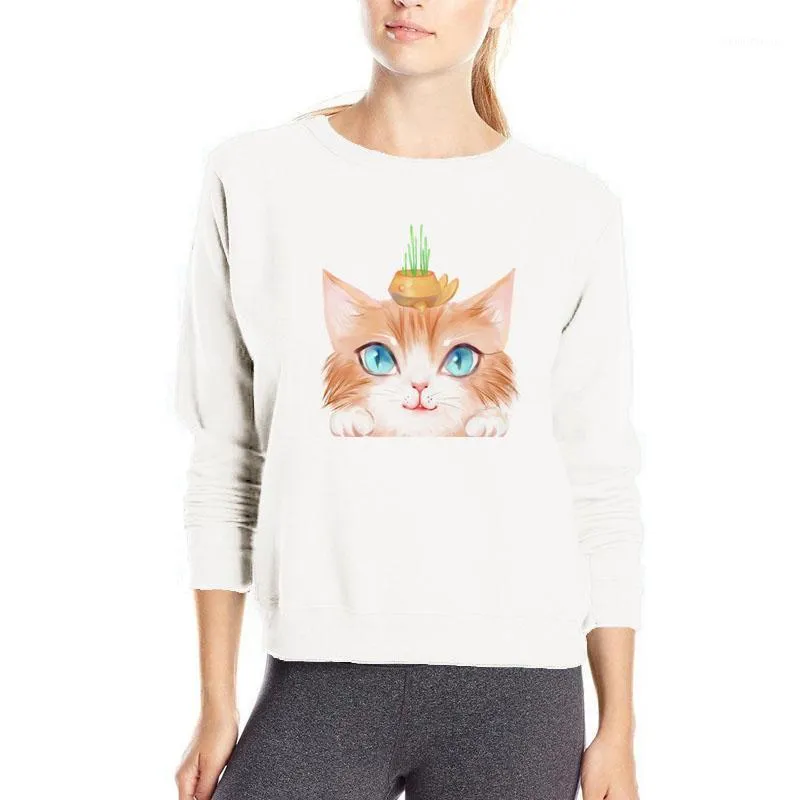 Sweats à capuche d'impression pour chat Femmes filles Beau Sweat-shirt Casual Coton Outwear Funny Girl Funny's Sweatshirts
