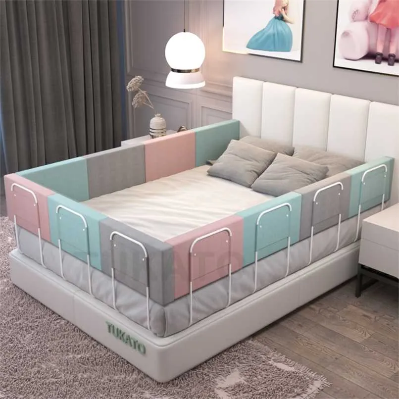 Babybett Schienenschutzhöhe Verstellbare Anti-Kollision Guardrail Kinder Bett Zaun Bett Allgemeines Weichtat Krippe Rail 1.5 / 2M 211028