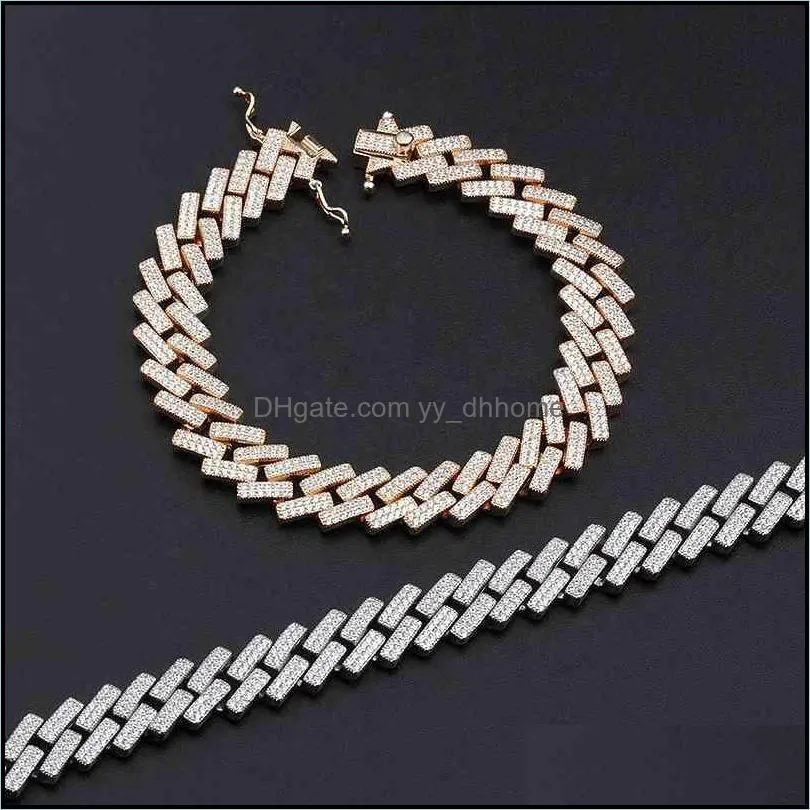 Miami Zirconia Gold Hip Hop Jewelry Fashion Cuban Brass Diamond Tennis Baguette Bracelet For Women