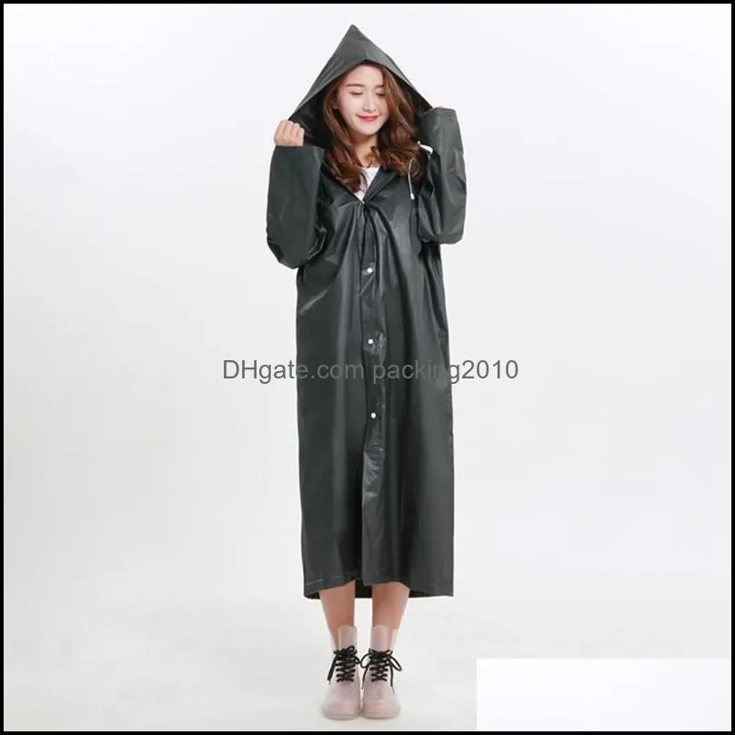 Raincoats Eva Raincoat Waterproof Transparent Black & Wall Hanging Wooden Stick Roll Paper Holder Towel Hanger