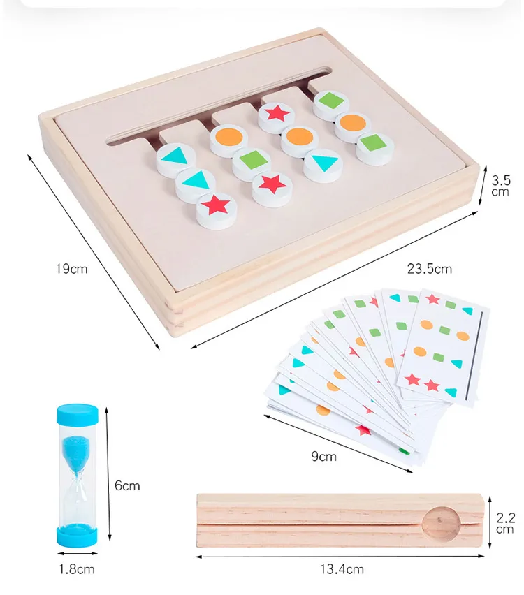 Jogo de raciocínio lógico e brincadeiras de correspondência de aprendizagem  com Cores e frutas Jogos de dupla face Brinquedos educativos de madeira  para crianças - ISA : : Brinquedos e Jogos