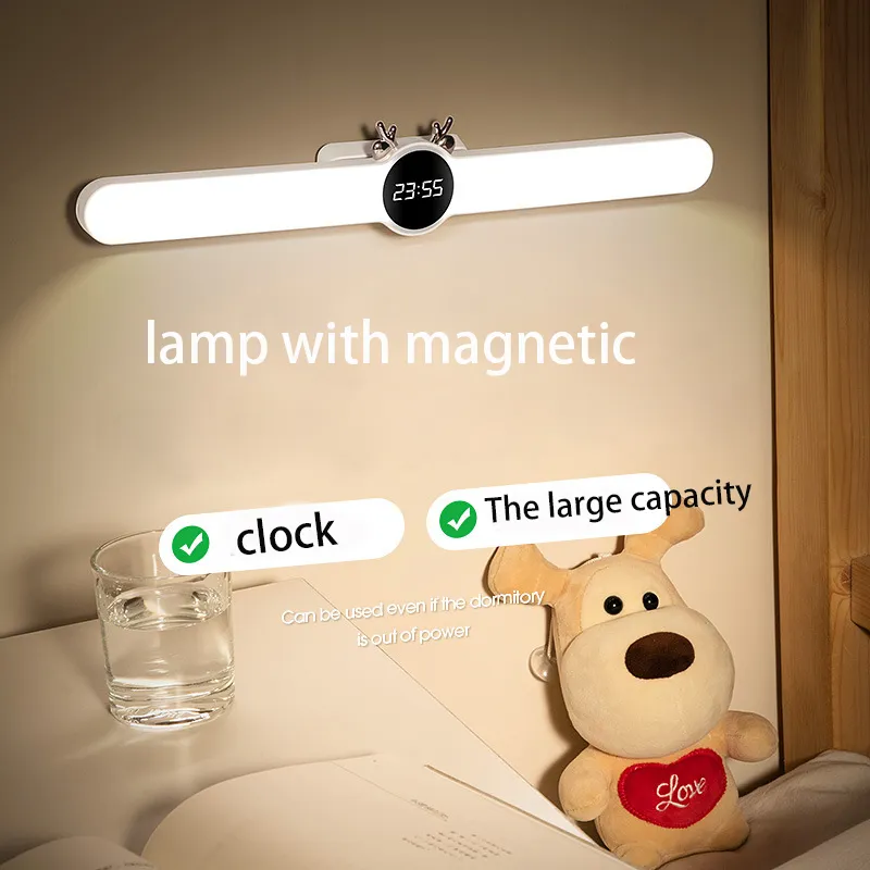 Magnetische Tisch-Nachttischlampe, Touch-LED, für Schlafsaal, Studium, Lesen, Nachtlicht, Aufladen, Lernen, Schreibtischlampe