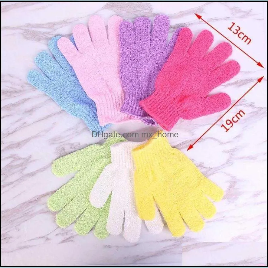Bath Brushes, Sponges & Scrubbers Candy colors ing gloves Moisturizing Spa Skin Care Glove Exfoliating Cloth Scrubber Face Body DHL