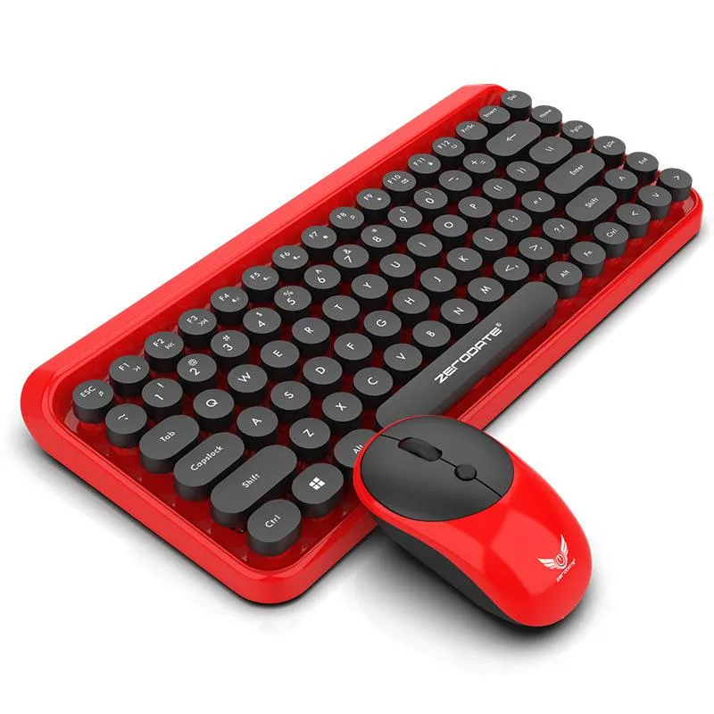 Key Punk Retro DOT Keyboard Office Notebook Wireless And Ergonomic Design Mouse Set For Home Keyboards