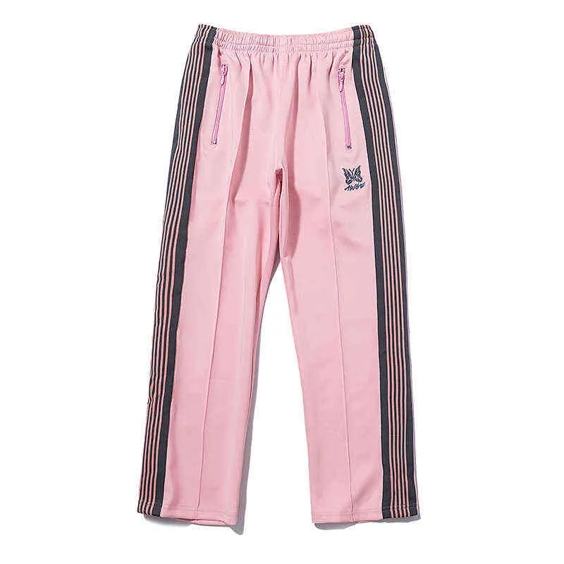 Pink Butterfly Embroidery AWGE Needles Track Pants For Men