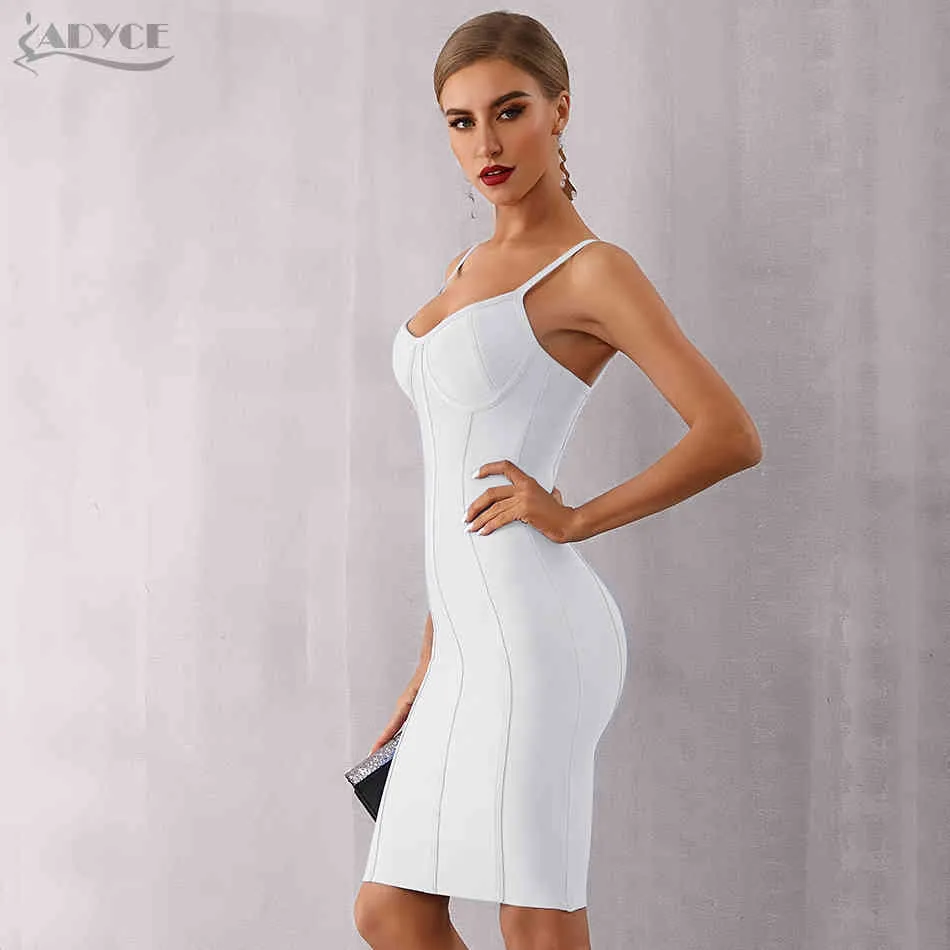 white knee length bandage dress Vestido Midi Bandage Someone To You - Blanco