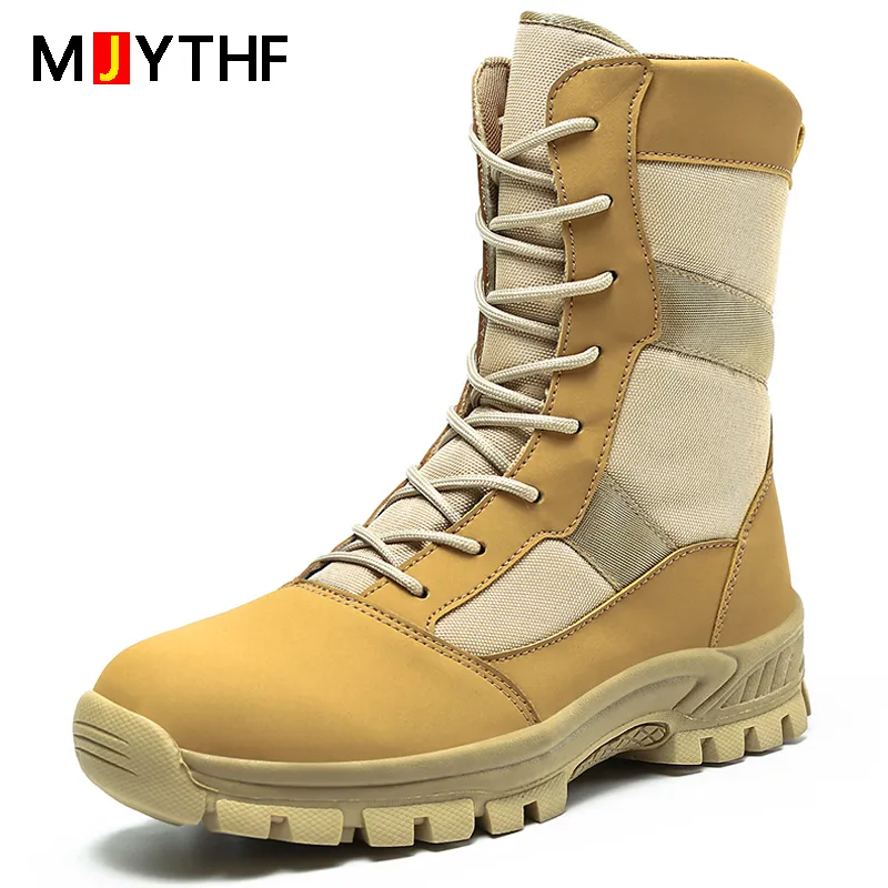 Botas de deserto ao ar livre masculino homens forças especiais botas táticas camuflagem botas militares não-deslizamento para caminhadas homens sapatos de caminhada