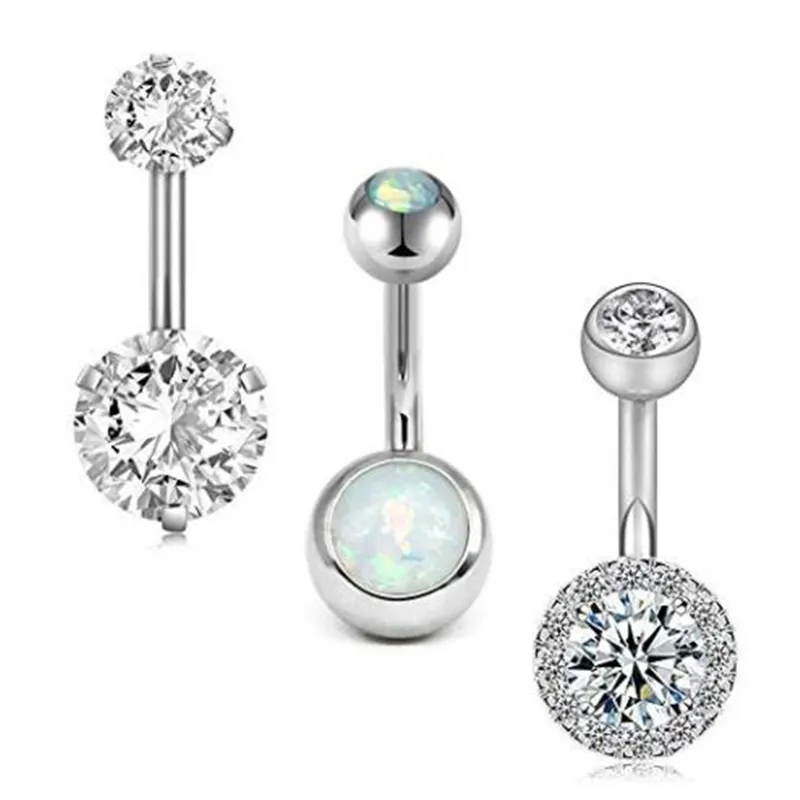 14G court nombril anneaux nombril en acier inoxydable femmes Piercing Nombril Ombelico bijoux de corps 6mm 8mm 10mm barre