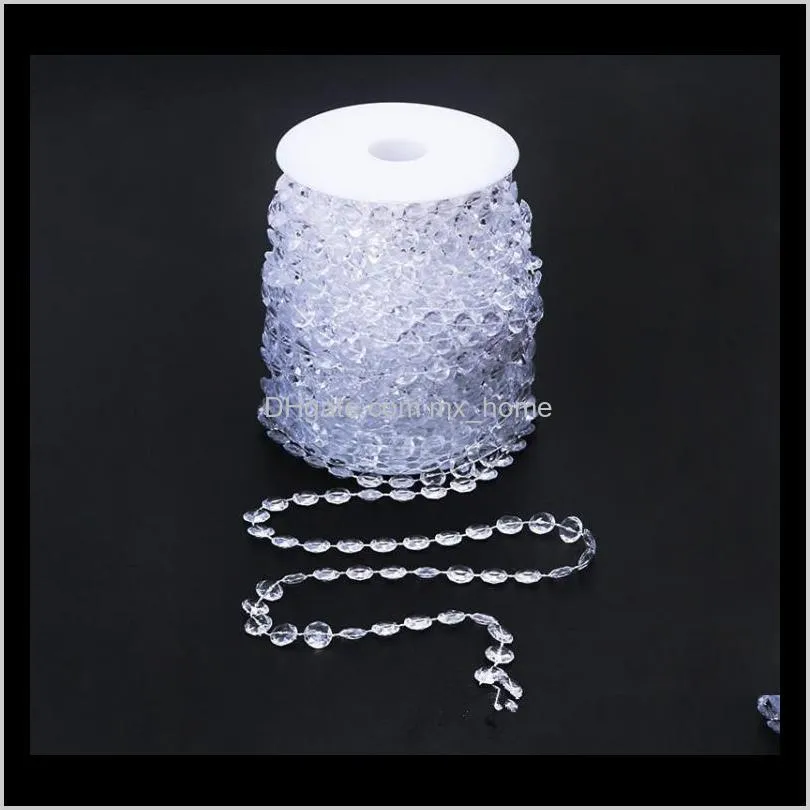 99 feet/30meters clear garland diamond strand hanging crystal acrylic bead curtain chains party tree wedding centerpiece decor