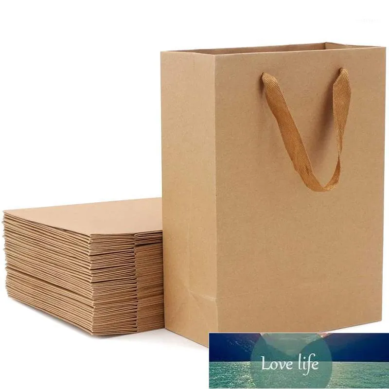 25 Pieces Kraft Paper Shopping Bag Kraft Paper Gift Bag, Brown Gift Bag with Widened Fabric Handle Vertical section1 Factory price expert design Quality Latest Style