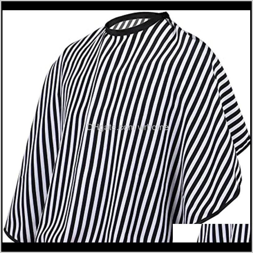 adjustable black and white stripe hairdressing gown hair cutting/barbers cape hairdressing hair cutting gown barber apron