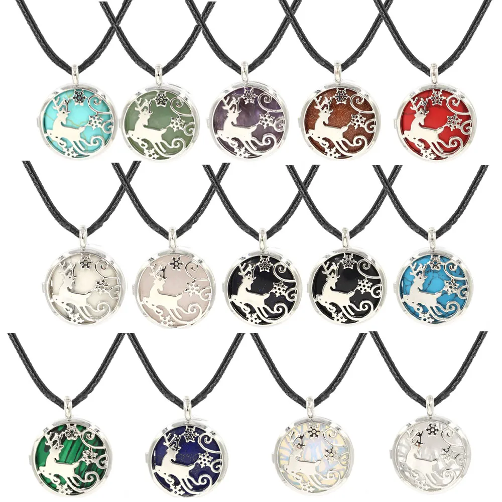 Weihnachts-Elch-Hohlkasten-Anhänger mit Kristallstein-Halskette für Mädchen und Frauen in Sterlingsilber, niedliche Tierkollektion, klein, zierlich