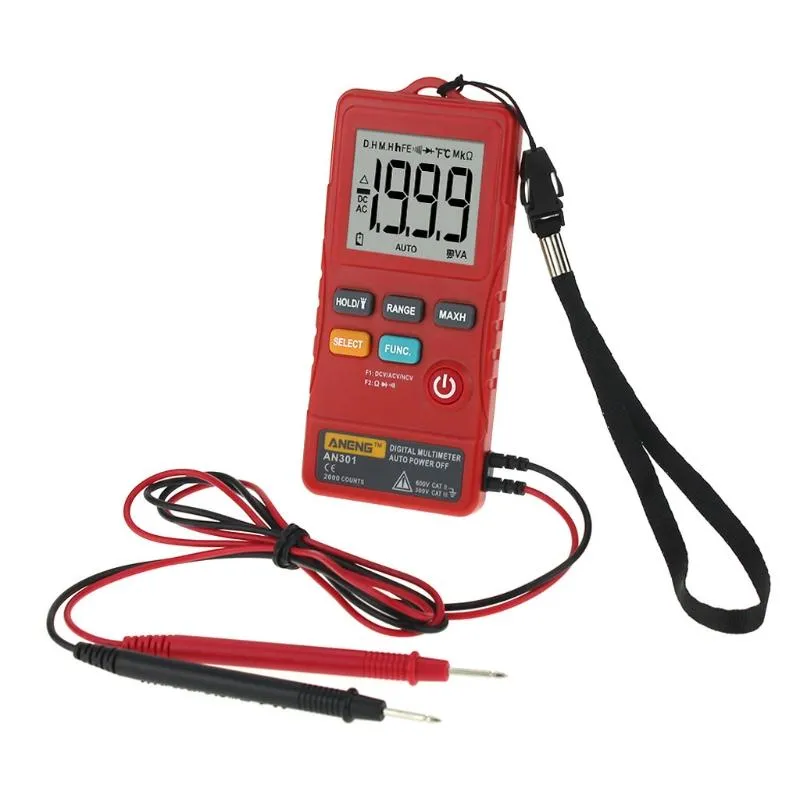 Multimeters AN301 Mini cyfrowy multimeter AC DC Voltmeter Miernik rezystancji napięcia napięcia z LED J6PC