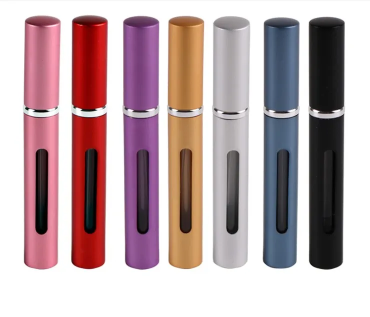 5ml Refillable Perfume Atomizer Bottle with Spray Transfer Pipettes Aluminium Glass Mini Scent Easy Used Makeup