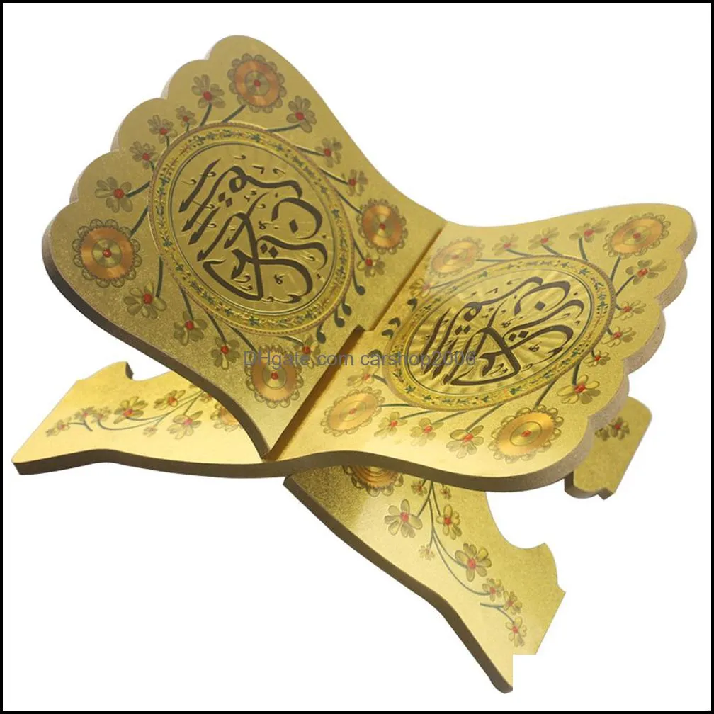 Ramadan Decoration Wooden Eid Islamic Book Shelf Bible Book Stand Holder Decorative Shelf Islamic Gift JK2103KD