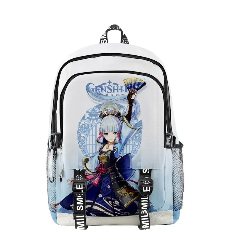 Zaino Genshin Impact Kamisato Ayaka Bambini Bambini Ragazzi Ragazze 3D Cosplay Primario Medio Studenti Studenti scolastici ScuolaBag