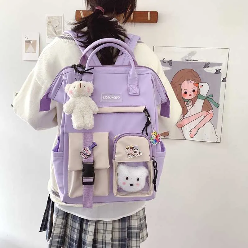 2021スクールバッグバックパックForteenapers Back BAG Designerトラベルバッグラップトップバックパック女性ノートブックパッチワークバックパックY0804