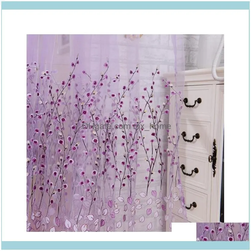 Curtain & Drapes Lychee Plum Blossom Printed Modern Door Window Room Divider Valance Home Decoration