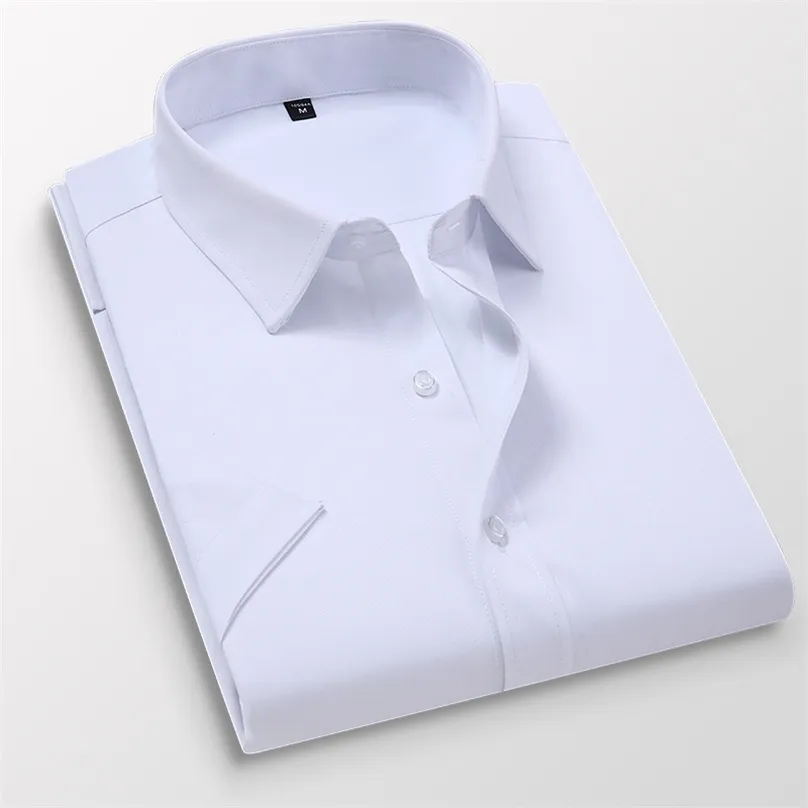 6xl 7xl 8xl verão camisa de manga curta camisa casual camisas de vestido formal para camisas brancas camisas slim fit roupas 210626