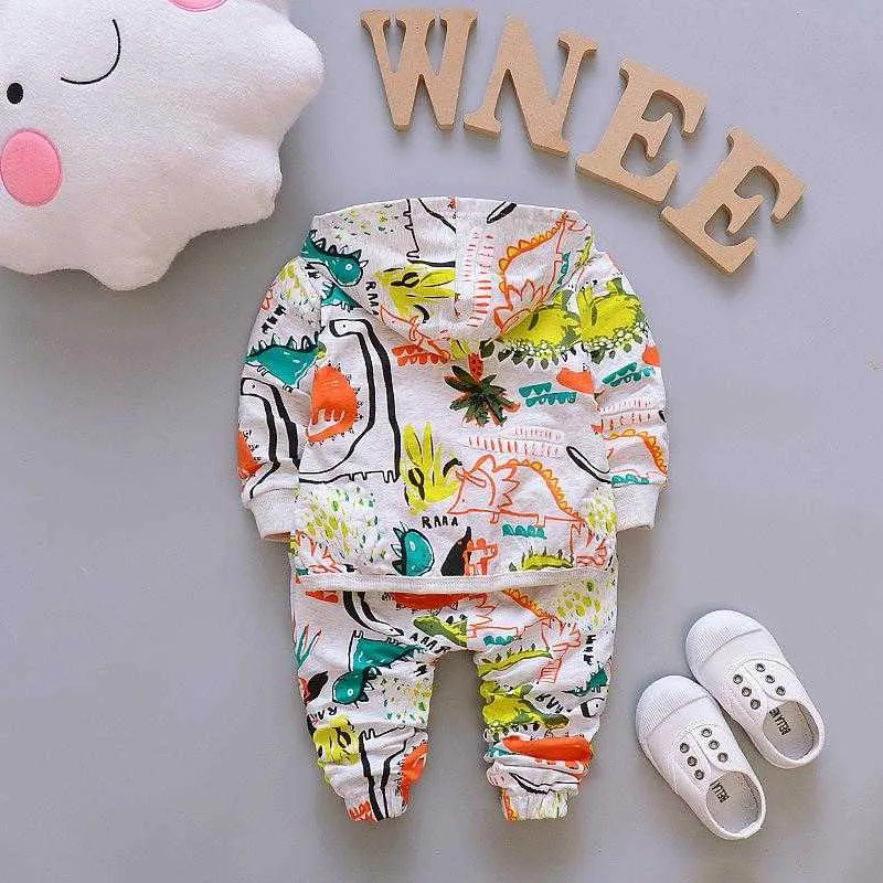 Children Boy Girl Clothing Sets Baby Cartoon Hooded Coat T-shirt Pants Suit Spring Autumn Toddler Tracksuit Outfit