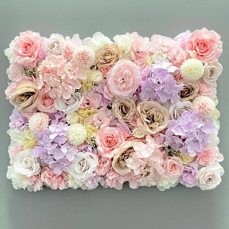 Decorative Flowers & Wreaths Aritificial Silk Rose Flower Wall Panels Decoration For Wedding Baby Shower Birthday Party Pography Backdrop