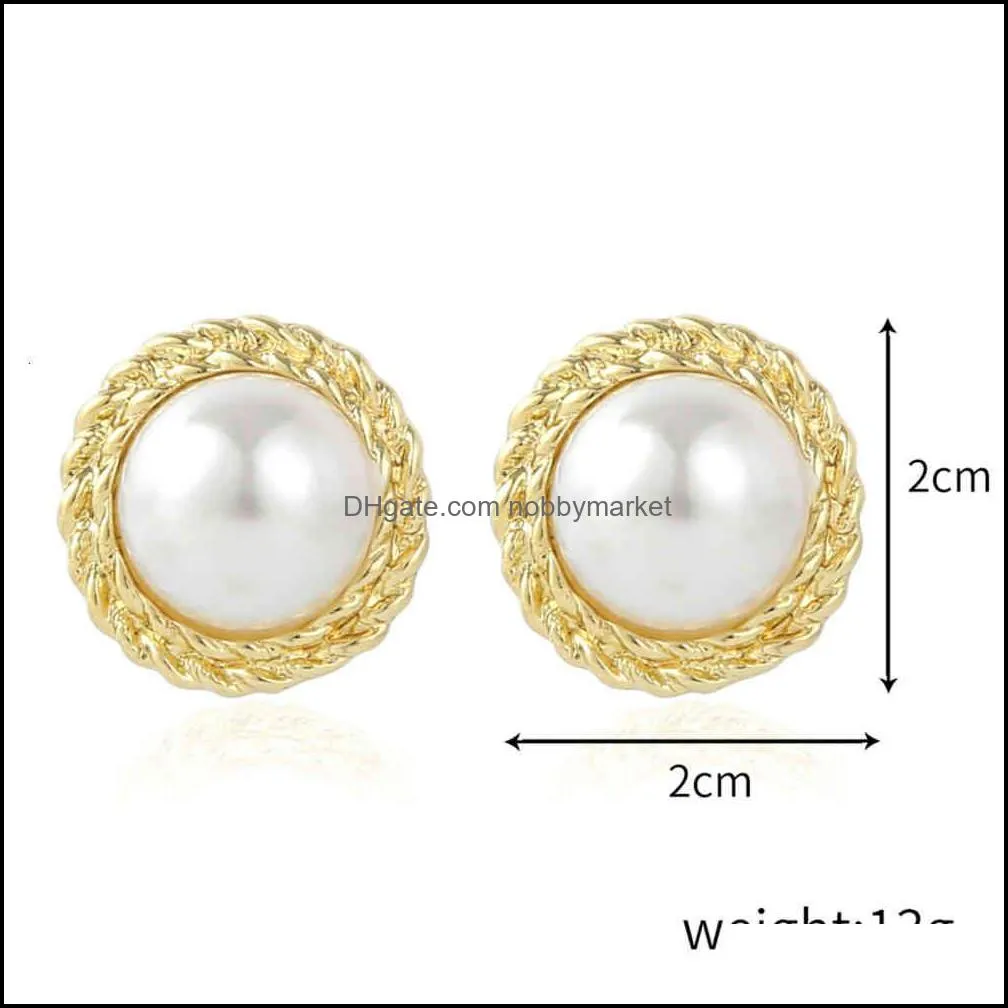 earrings Simple palace style pearl earrings Baroque Pearl Earrings female high sense