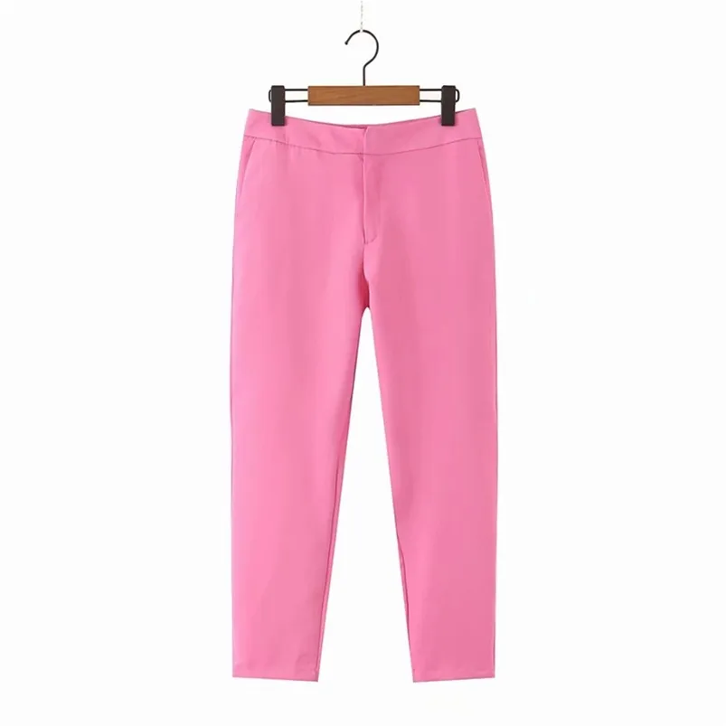 Women OL Summer Pants Casual Brand Solid Pockets Pant Female Elegant Office Lady Trousers Clothing 210513