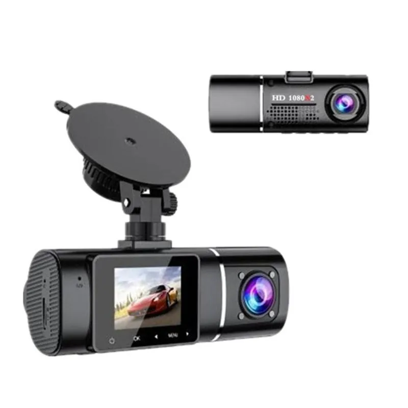 Câmeras traseiras de visualização de carro Sensores de estacionamento de alta definição de 1,5 polegada Screen USB Driving Recorder Gravity Sensor automático gravação de vídeo multi-f