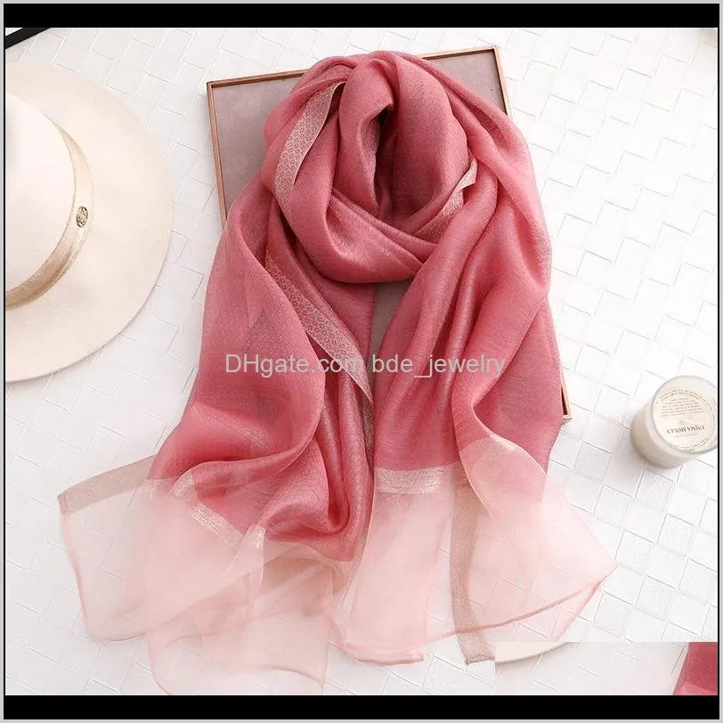 brand 2020 solid silk scarf women scarves shawls and wraps muslim chiffon hijab foulard femme beach stoles bandana