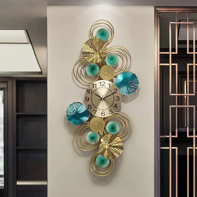 Orologi da parete di lusso orologio di pavone di lusso silenzioso design moderno moda grande ufficio ZEGAR na Sciane Home Decor BD50WC