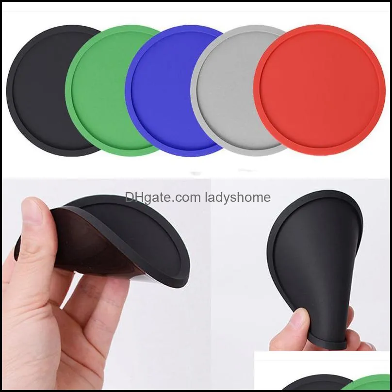 Silicone Round Coaster Heat-resistant Non-slip Water Bottles Pads Coffee Beverage Placemat Waterproof Insulation Tea Coasters HWB7174