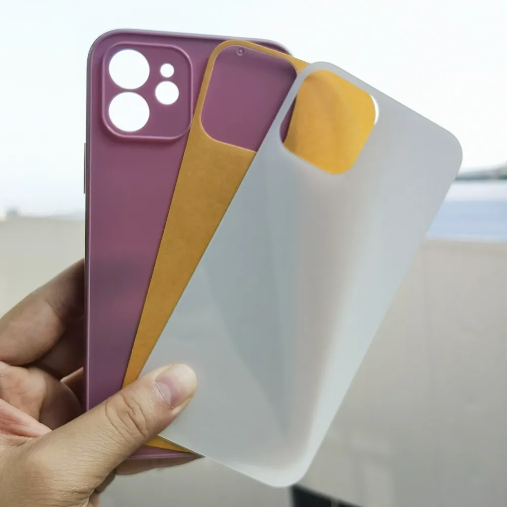 Cores de doces Capa de sublimação em branco tpu com folha de vidro transferência de calor Telefone para iPhone 12 Pro Max K97
