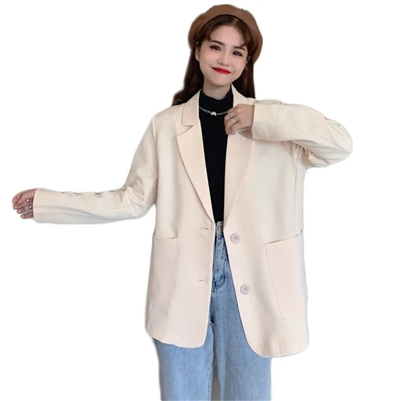 Blazer Manteau Femmes Lâche Vintage 20 Printemps Bureau Coréen Mode Tempérament À Manches Longues Vêtements Professionnels Feminina LR766 210531