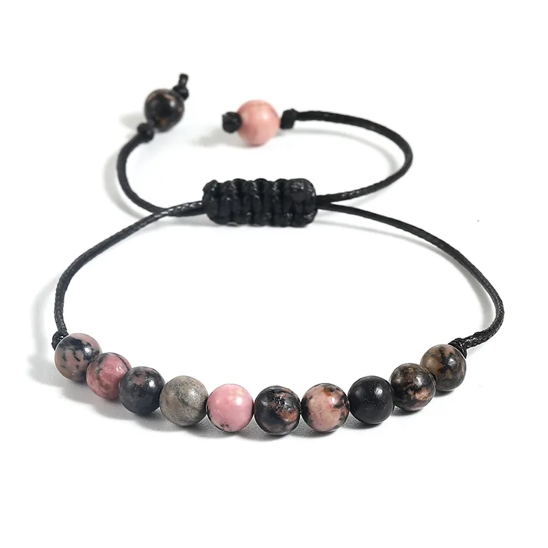 Verstelbare natuursteen kraal armband yoga genezing kristal stretch kralen armbanden voor vrouwen mannen handgemaakte sieraden