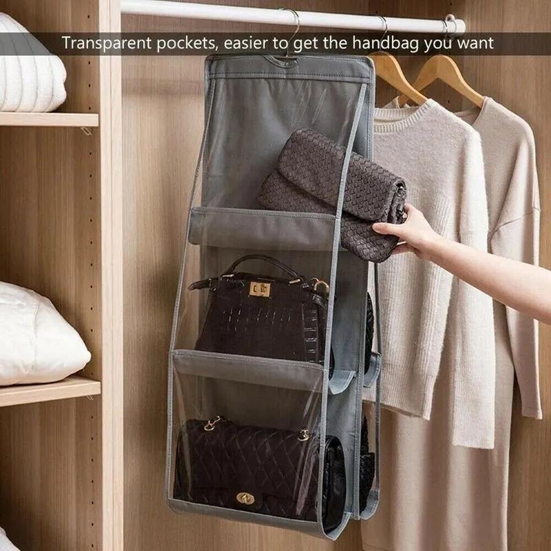 Hanging Handbag Organizer with 6 Pockets