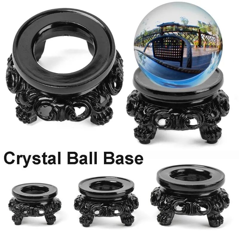 Nyhetsposter Black Globe Stone Holder Heminredning Skrivbord prydnad Crystal Ball Base Fixed Seat Display Stand Sphere Pedestal