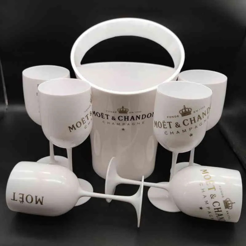 Ice Buckets And Coolers with white glass Moet Chandon Champagne glass Plastic