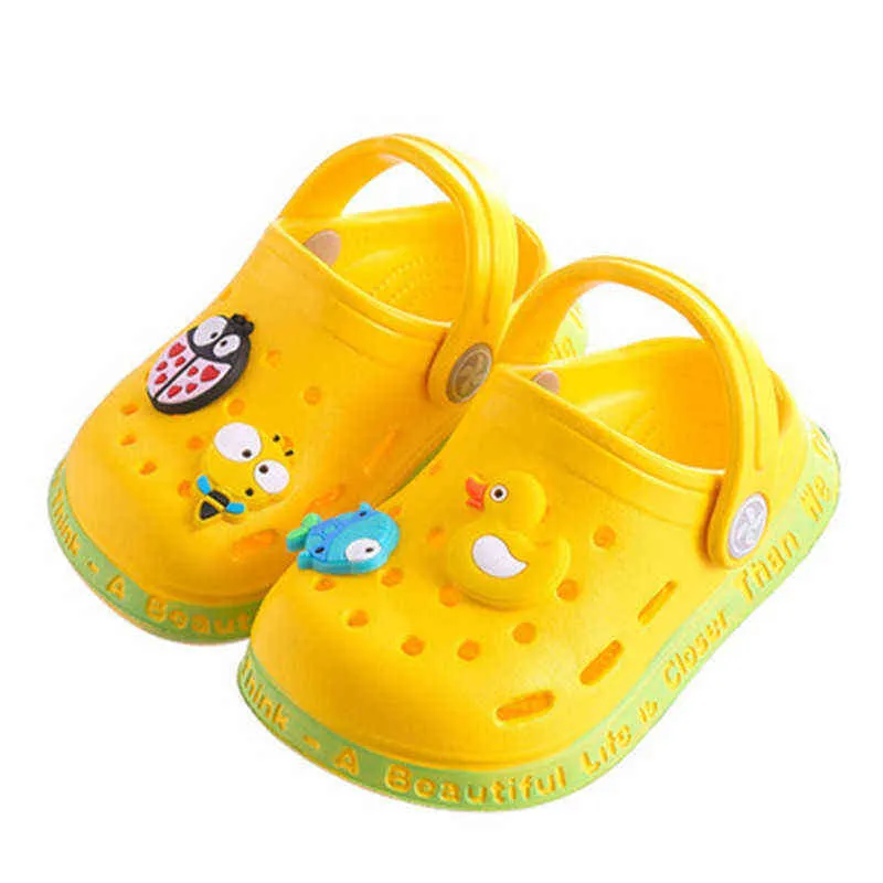 Sandali estivi per bambini Ciabatte Neonate Ragazze Cartoon sandali per bambini Tacco piatto Pantofole per cartoni animati solidi Scarpe da giardino per bambini Z220124