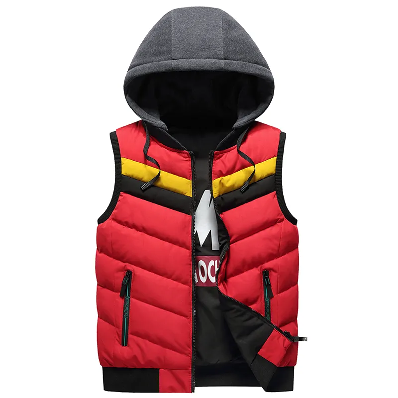 Mens Vest Jacket Fashion Men Autumn Winter Warm Sleeveless Jackets Male Casual Splicing Waistcoat Veste Homme Brand Clothing