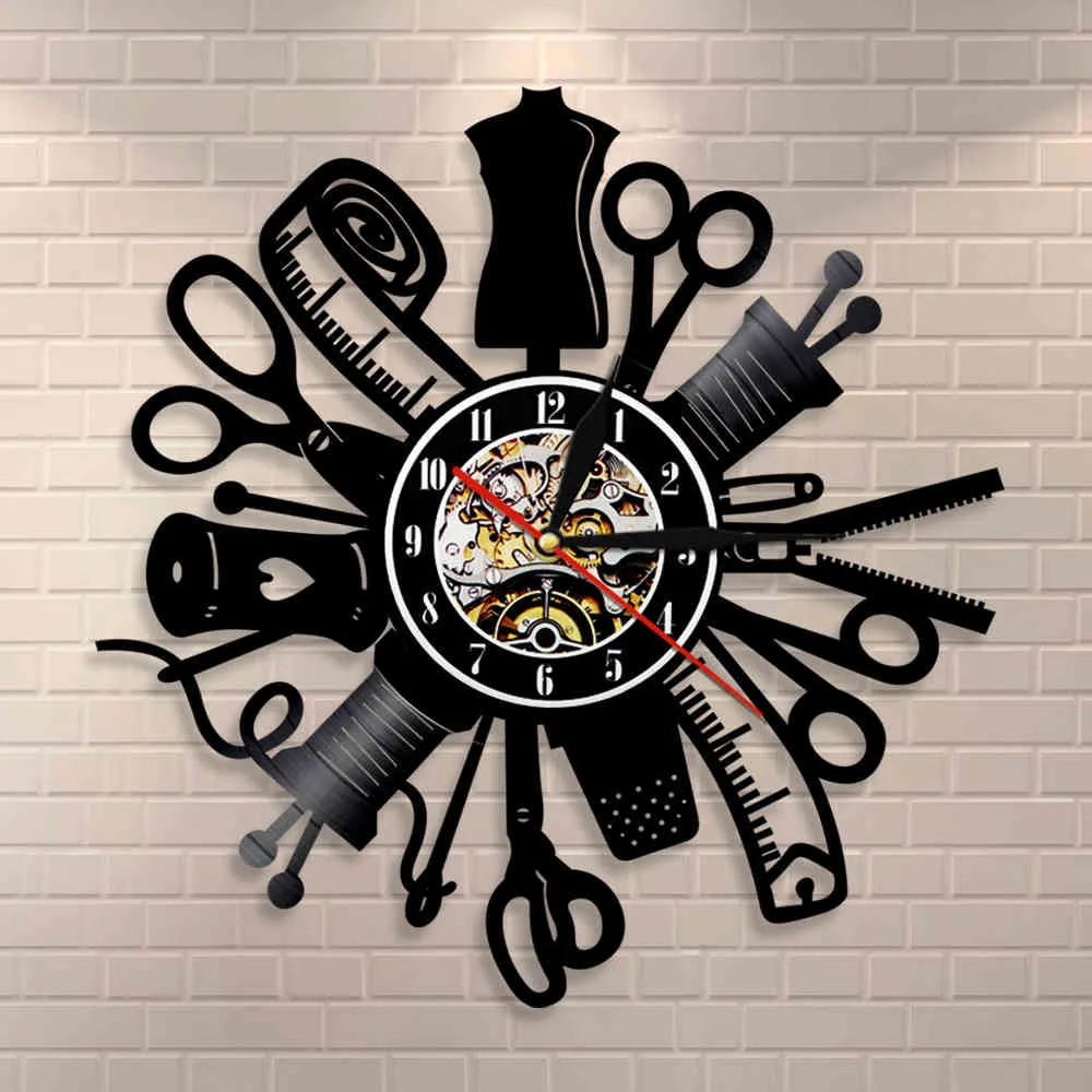 Orologio Da Parete Della Macchina Da Cucito Vintage Regola Di Arte