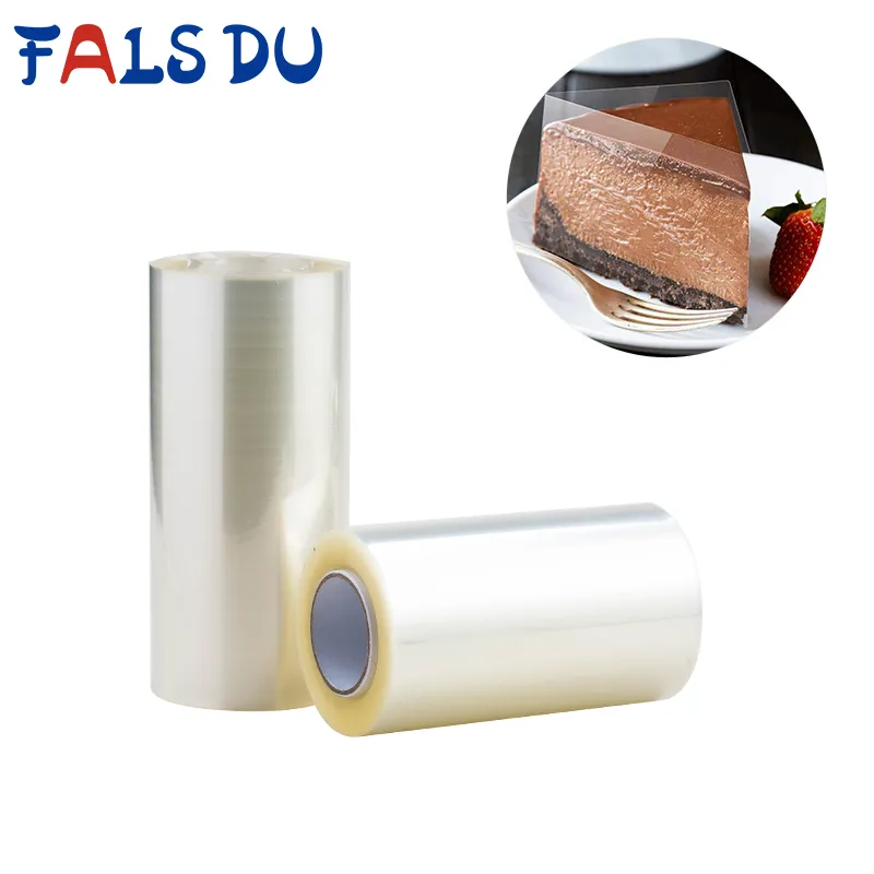 Mousse claro transparente em torno das bordas de embalagem de bordas para assar bolo de gola roll roll empacotando ferramentas de decoração de bolo diy
