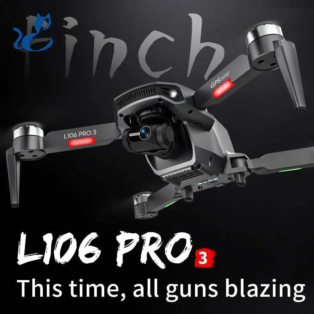 Drones com câmera ESC 4K para adultos GPS Drone 3 Axis Gimbal Dron Longo tempo de vôo Follow Me Mode Cool Thing 5G Wifi FPV Electric/RC Aircraft Brushless Motor L106 Pro 3