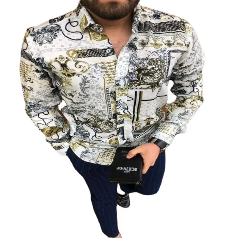Camisas bohemias de talla grande 3XL para hombre camisas vintage informales de manga larga camisa hawaiana de oto o ropa bohemia de gran tama o