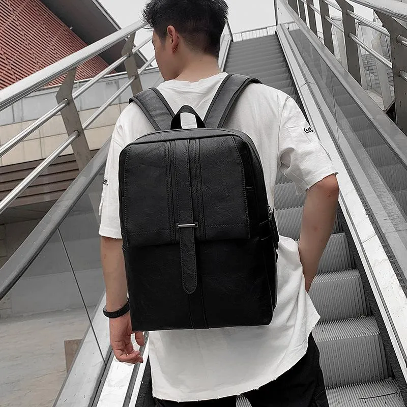 売り限定 バックパック大学生のバッグ韓国のコンピュータバッグ大容量puメンズレジャートラベルバックパック 販売直販 Televisoradelsur Com